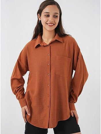 Chemise en mélange de lin avec fermeture à boutons bdart
