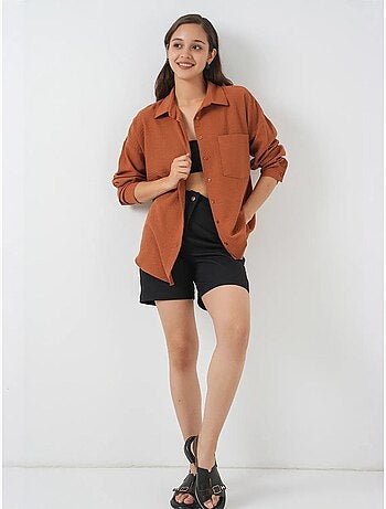 Chemise en mélange de lin avec fermeture à boutons bdart