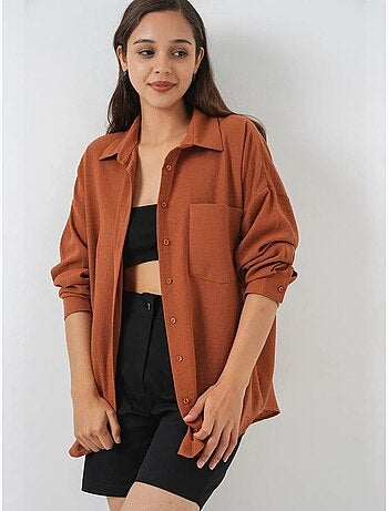 Chemise en mélange de lin avec fermeture à boutons bdart