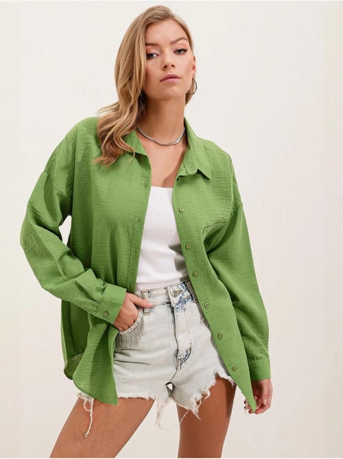 Chemise en mélange de lin avec fermeture à boutons bdart - Kiabi