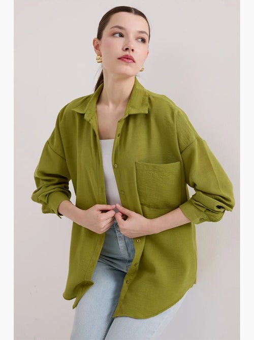 Chemise en mélange de lin avec fermeture à boutons bdart - Kiabi Chemise en mélange de lin avec fermeture à boutons bdart - Kiabi