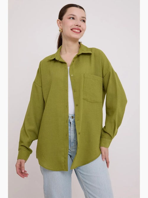 Chemise en mélange de lin avec fermeture à boutons bdart - Kiabi Chemise en mélange de lin avec fermeture à boutons bdart - Kiabi
