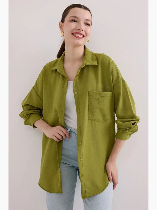 Chemise en mélange de lin avec fermeture à boutons bdart - Kiabi Chemise en mélange de lin avec fermeture à boutons bdart - Kiabi
