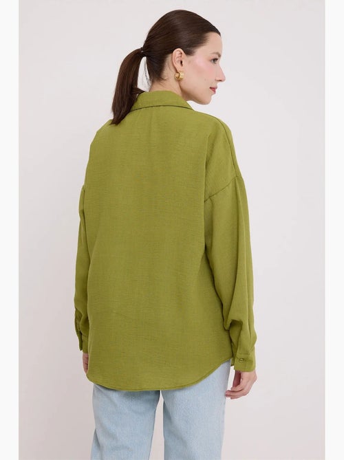 Chemise en mélange de lin avec fermeture à boutons bdart - Kiabi Chemise en mélange de lin avec fermeture à boutons bdart - Kiabi