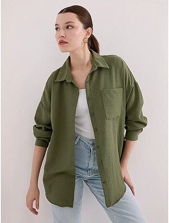Chemise en mélange de lin avec fermeture à boutons bdart