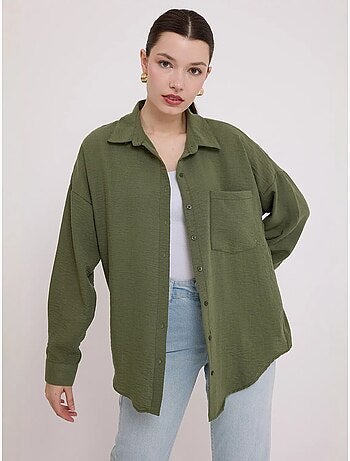 Chemise en mélange de lin avec fermeture à boutons bdart