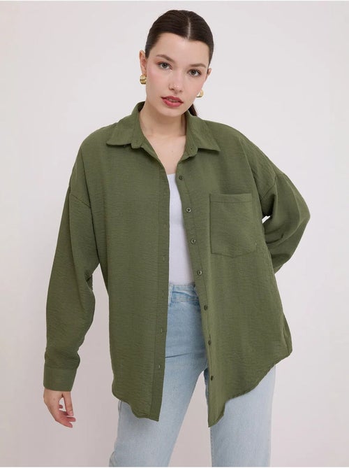 Chemise en mélange de lin avec fermeture à boutons bdart - Kiabi Chemise en mélange de lin avec fermeture à boutons bdart - Kiabi
