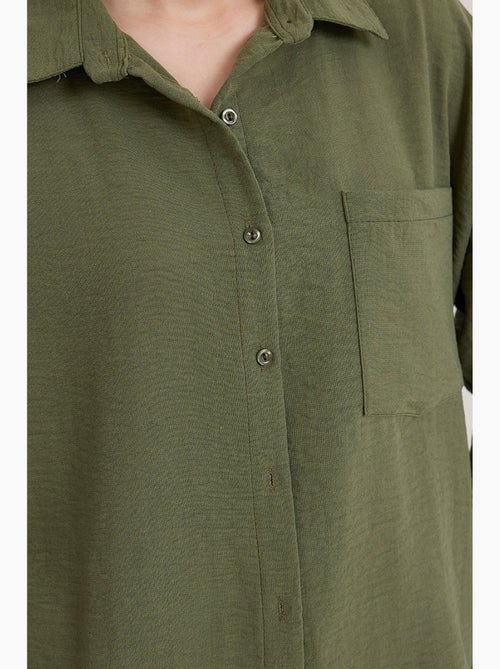 Chemise en mélange de lin avec fermeture à boutons bdart - Kiabi Chemise en mélange de lin avec fermeture à boutons bdart - Kiabi