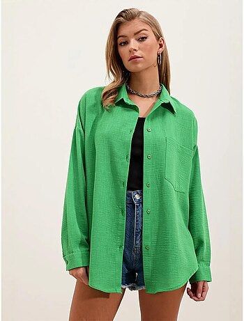 Chemise en mélange de lin avec fermeture à boutons bdart