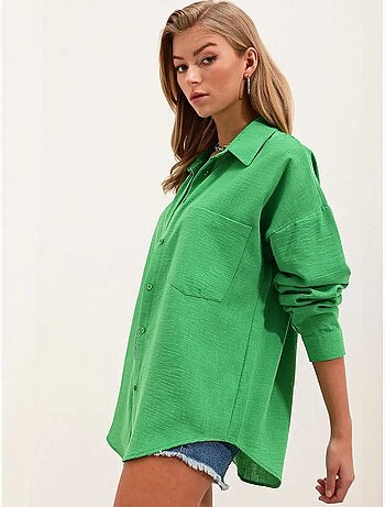 Chemise en mélange de lin avec fermeture à boutons bdart