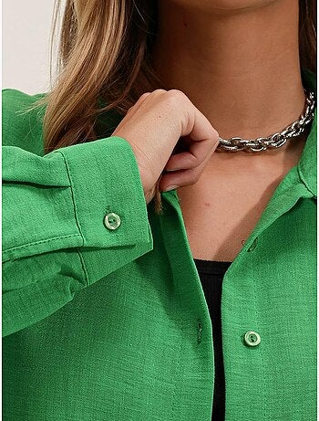 Chemise en mélange de lin avec fermeture à boutons bdart