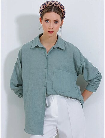 Chemise en mélange de lin avec fermeture à boutons bdart