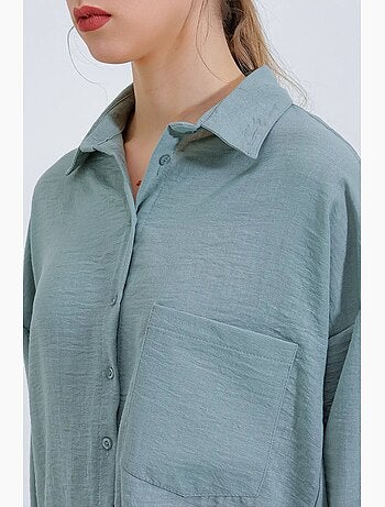 Chemise en mélange de lin avec fermeture à boutons bdart