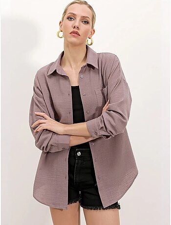 Chemise en mélange de lin avec fermeture à boutons bdart