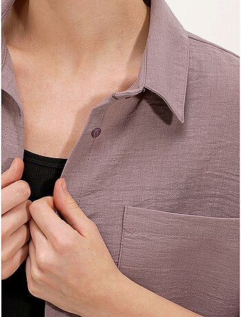 Chemise en mélange de lin avec fermeture à boutons bdart