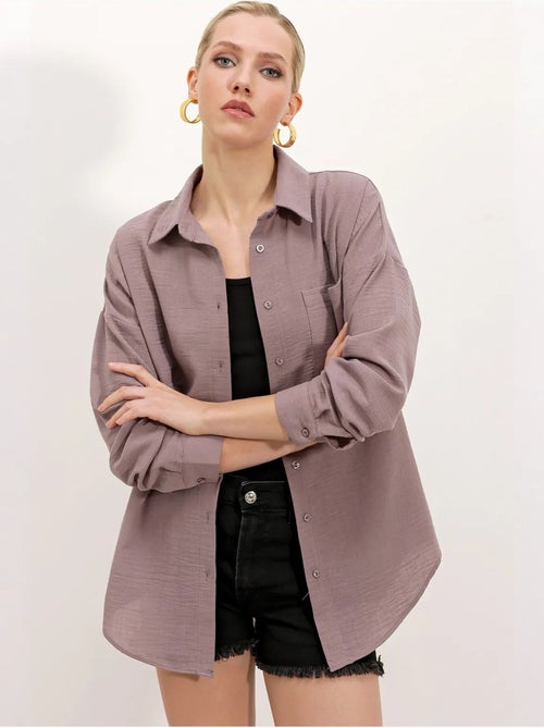 Chemise en mélange de lin avec fermeture à boutons bdart - Kiabi Chemise en mélange de lin avec fermeture à boutons bdart - Kiabi