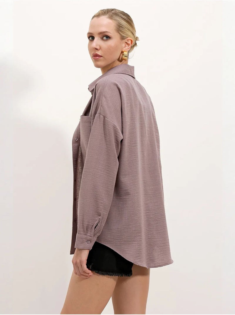 Chemise en mélange de lin avec fermeture à boutons bdart Vieux rose - Kiabi