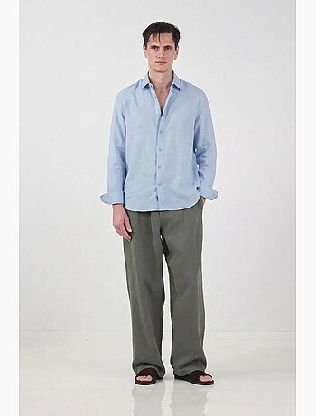 Chemise en mélange de lin oversize pour homme giesto