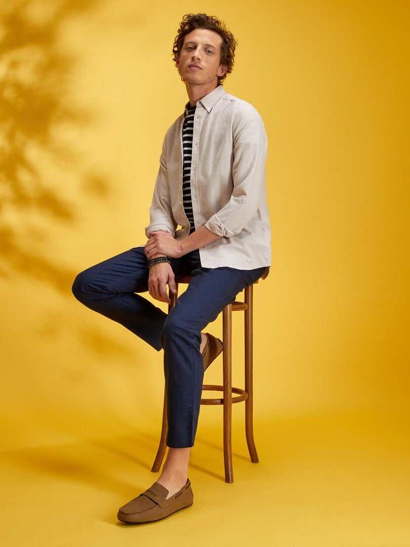 Chemise en oxford Beige - Kiabi