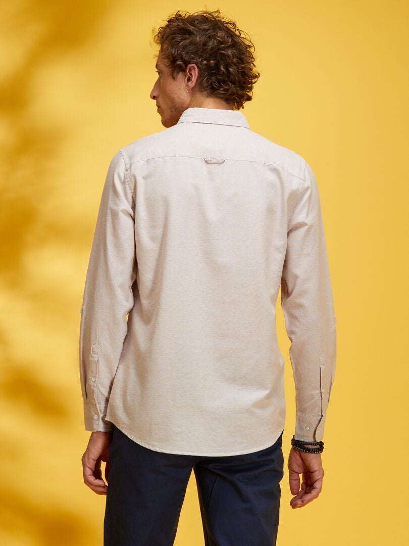 Chemise en oxford Beige - Kiabi