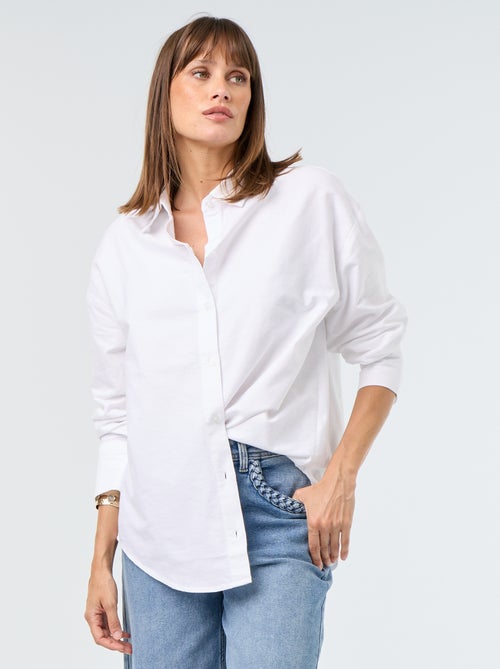 Chemise en oxford col chemisier - Kiabi Chemise en oxford col chemisier - Kiabi