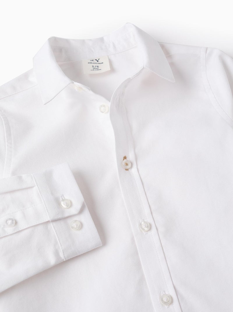 Chemise en Oxford de Coton Blanc - Kiabi