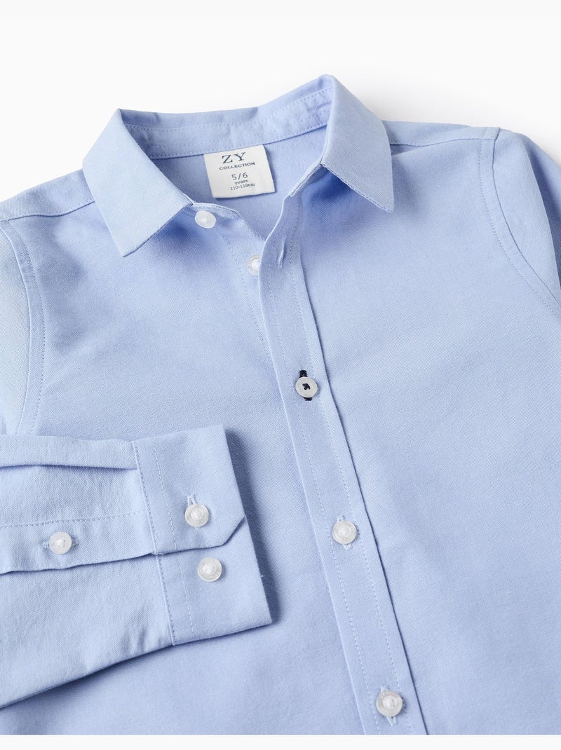 Chemise en Oxford de Coton Bleu clair - Kiabi