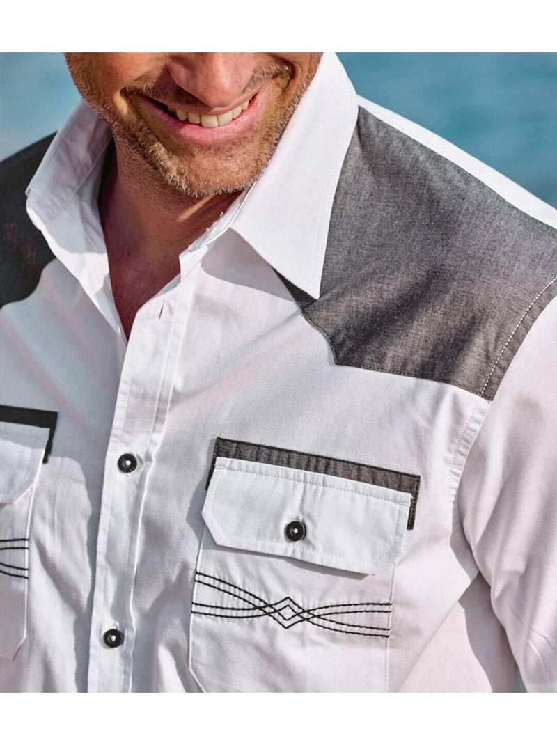 Chemise en Popeline - ATLAS FOR MEN Blanc - Kiabi
