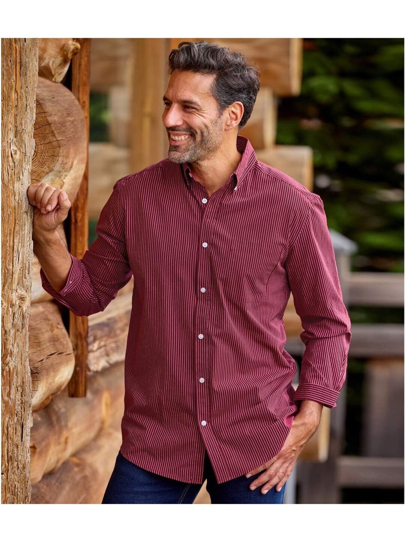 Chemise En Popeline - ATLAS FOR MEN Bordeaux - Kiabi