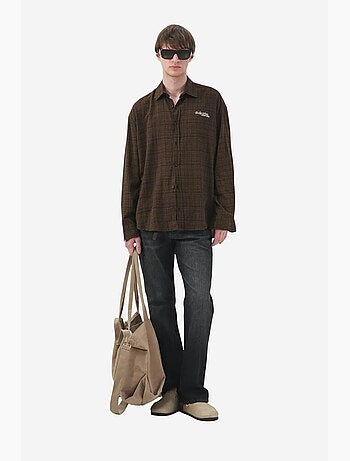 Chemise en popeline à carreaux coupe décontractée pour homme giesto
