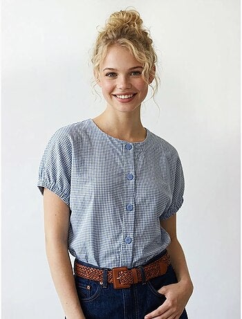 Chemise en popeline à carreaux gingham mixray