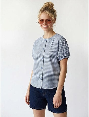 Chemise en popeline à carreaux gingham mixray