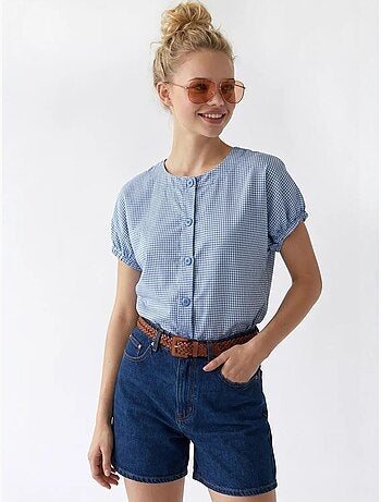 Chemise en popeline à carreaux gingham mixray