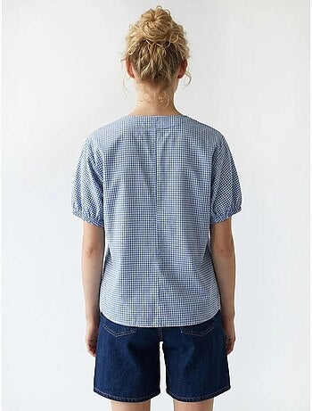 Chemise en popeline à carreaux gingham mixray