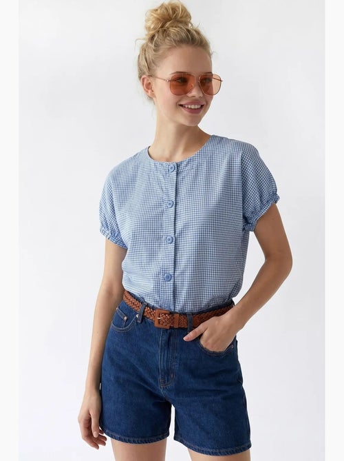 Chemise en popeline à carreaux gingham mixray - Kiabi