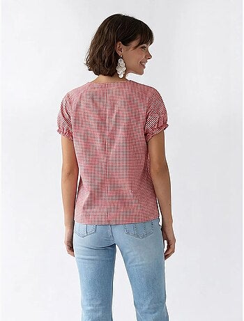Chemise en popeline à carreaux gingham mixray