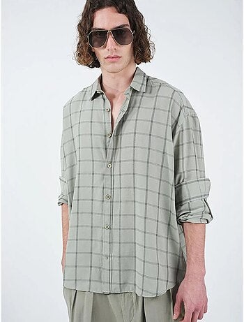 Chemise en popeline à carreaux oversize giesto