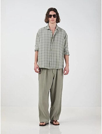 Chemise en popeline à carreaux oversize giesto