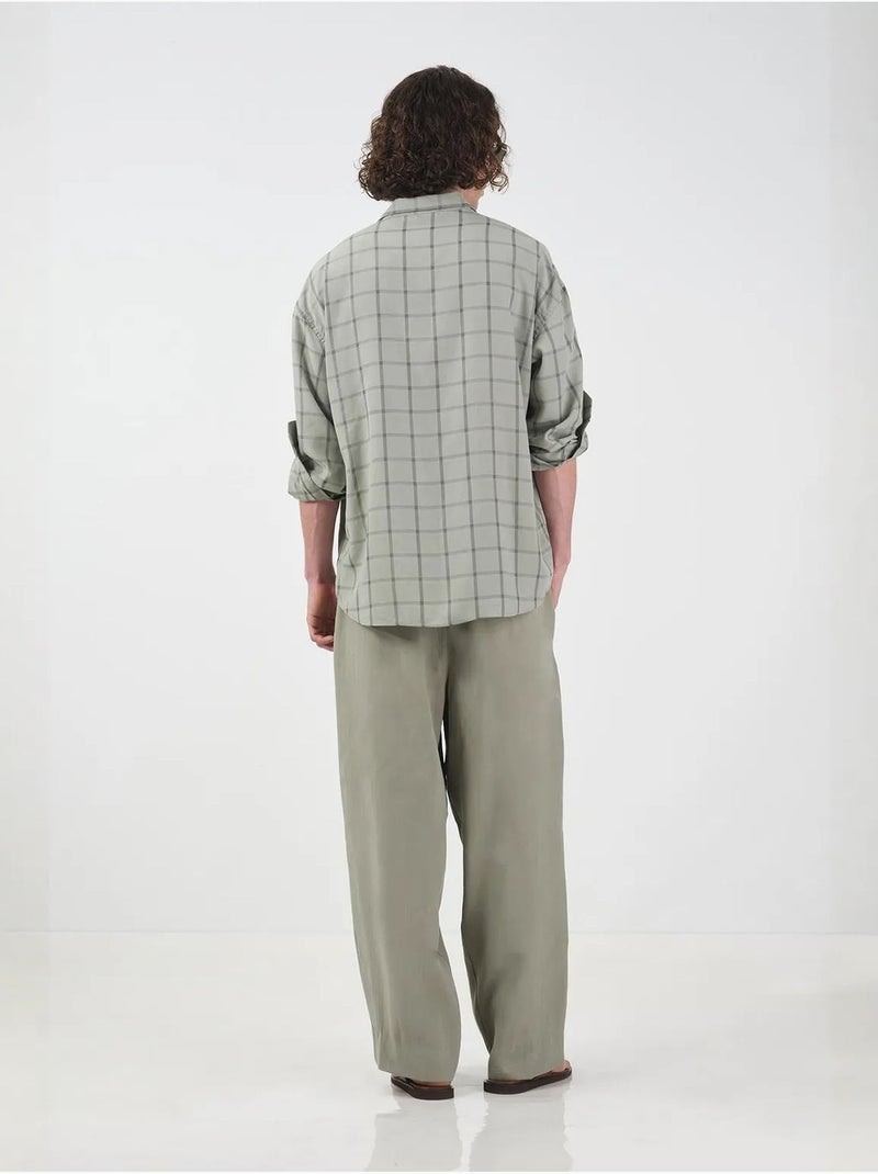 Chemise en popeline à carreaux oversize giesto Vert pastel - Kiabi