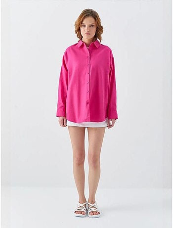Chemise en popeline à col boutonné surdimensionnée mixray