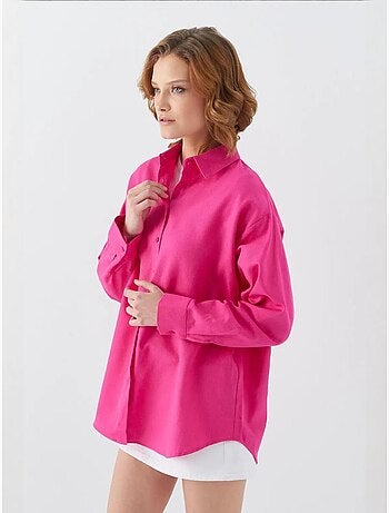 Chemise en popeline à col boutonné surdimensionnée mixray