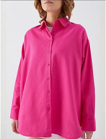 Chemise en popeline à col boutonné surdimensionnée mixray