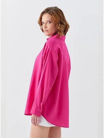 Chemise en popeline à col boutonné surdimensionnée mixray