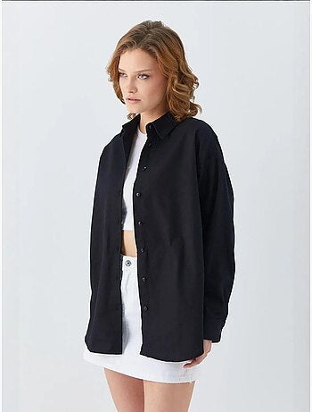 Chemise en popeline à col boutonné surdimensionnée mixray