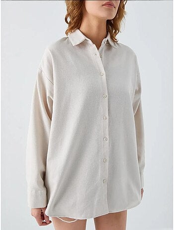 Chemise en popeline à col boutonné surdimensionnée mixray