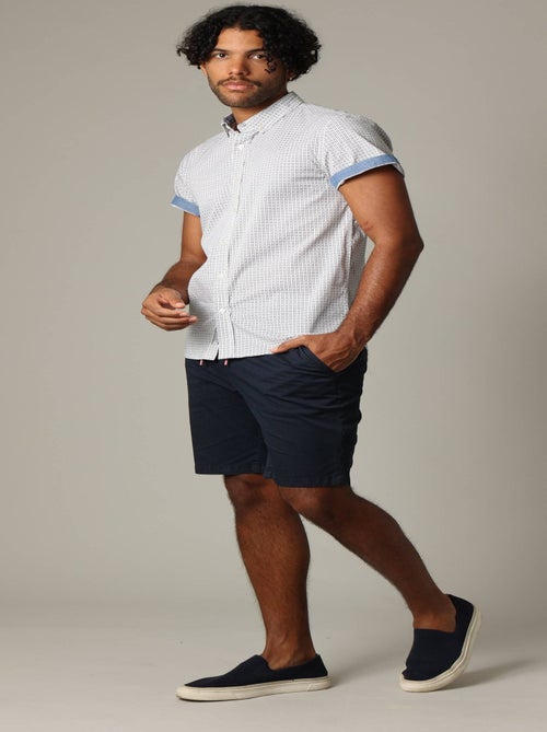 Chemise en popeline à manches courtes avec motif géométrique 'Deeluxe' - Kiabi