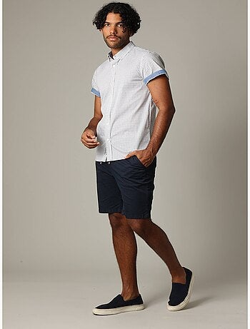 Chemise en popeline à manches courtes avec motif géométrique 'Deeluxe'