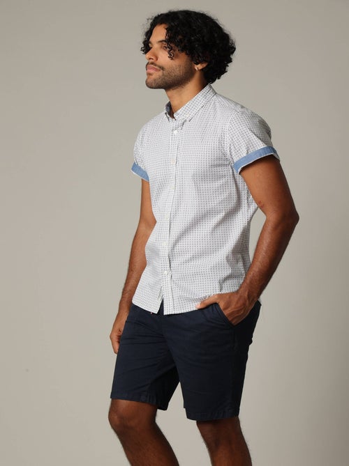 Chemise en popeline à manches courtes avec motif géométrique 'Deeluxe' - Kiabi
