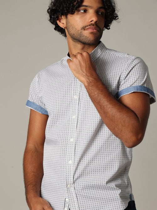 Chemise en popeline à manches courtes avec motif géométrique 'Deeluxe' - Kiabi