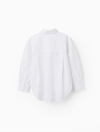 Chemise en popeline à manches longues avec épaules tombantes